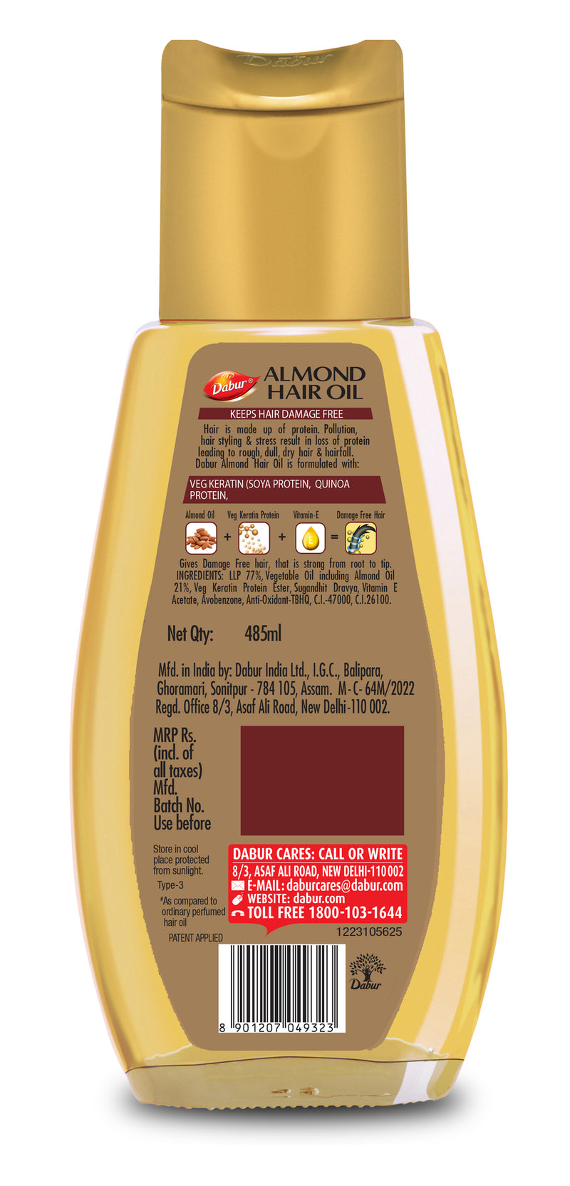 Dabur Almond Hair Oil 485 ml