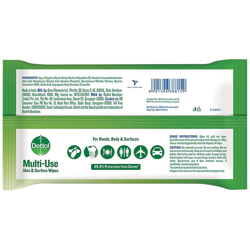 Dettol Multi Use Original Wipes 40 N