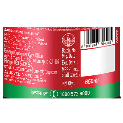 Zandu Pancharishta Ayurvedic Digestive Tonic 650 ml