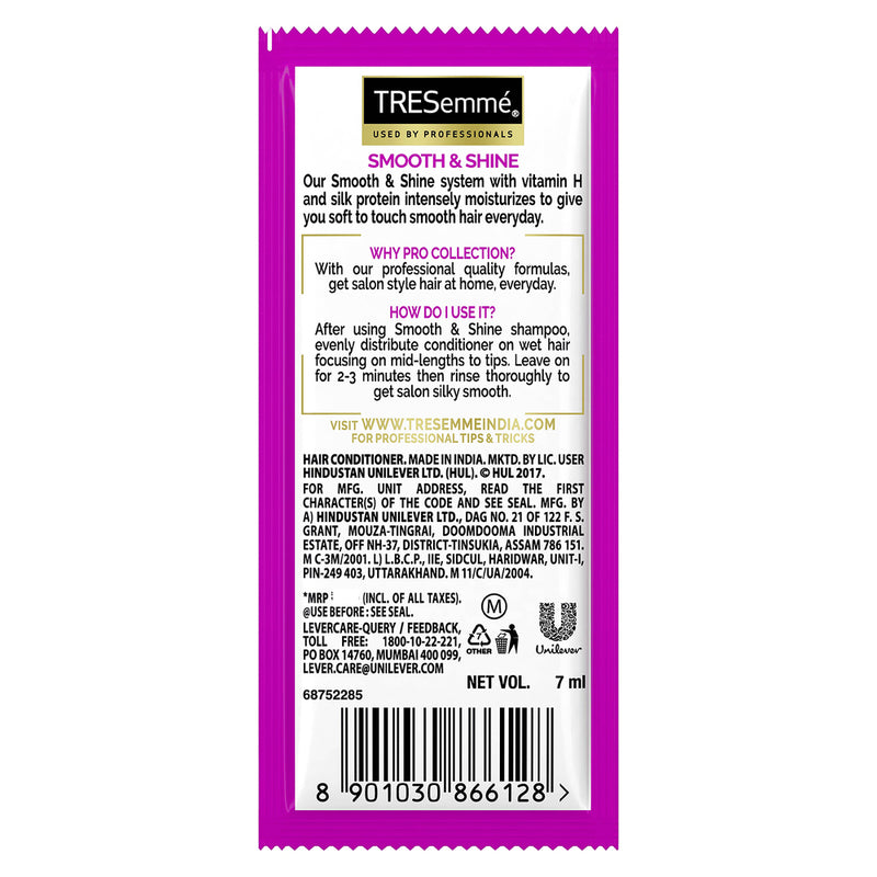 Tresemme Smooth & Shine Hair Conditioner Sachet 12 N (7 ml Each)