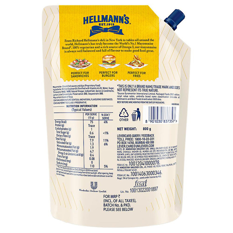 Hellmanns Mayonaise 800 g