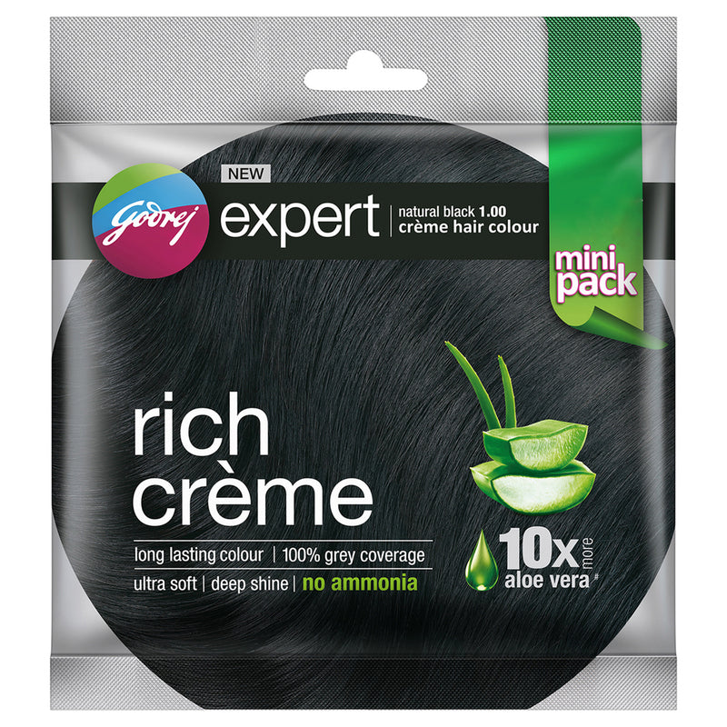 Godrej Expert Creme Natural Black Hair Colour 12 g + 12 ml
