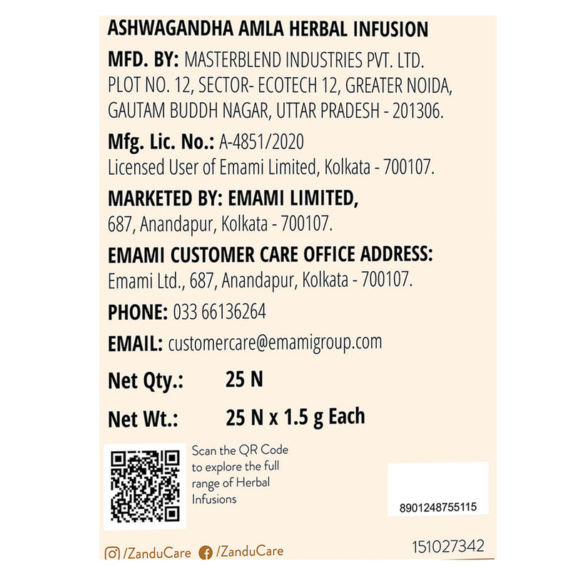 Zandu Ashwag Amla Infusion Drink 25 N (1.5 g Each)
