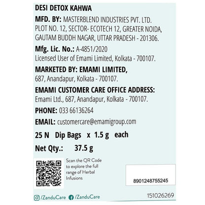 Zandu Detox Kahwa Infusion Drink 25 N (1.5 g Each)