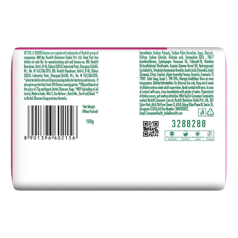 Dettol Soap Skincare 4 N (100 g Each)