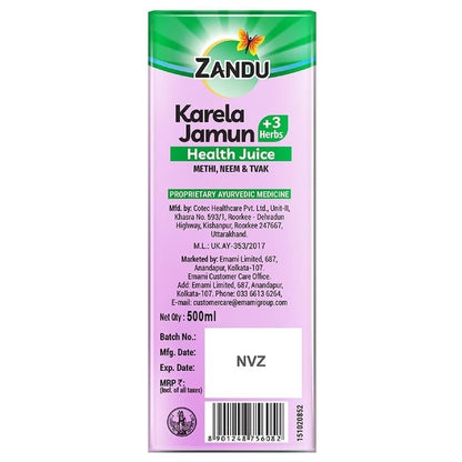 Zandu Karela Jamun Drink 500 ml