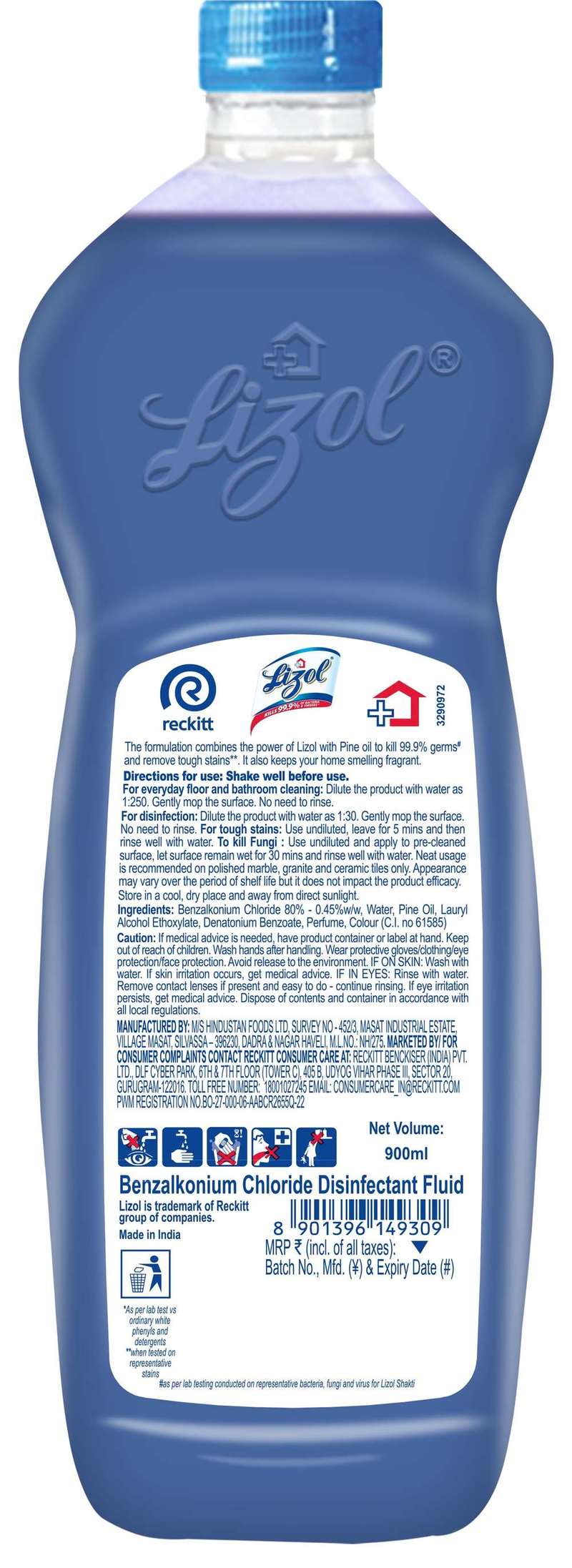 Lizol Shakti Aqua Fresh Floor Cleaner 900 ml